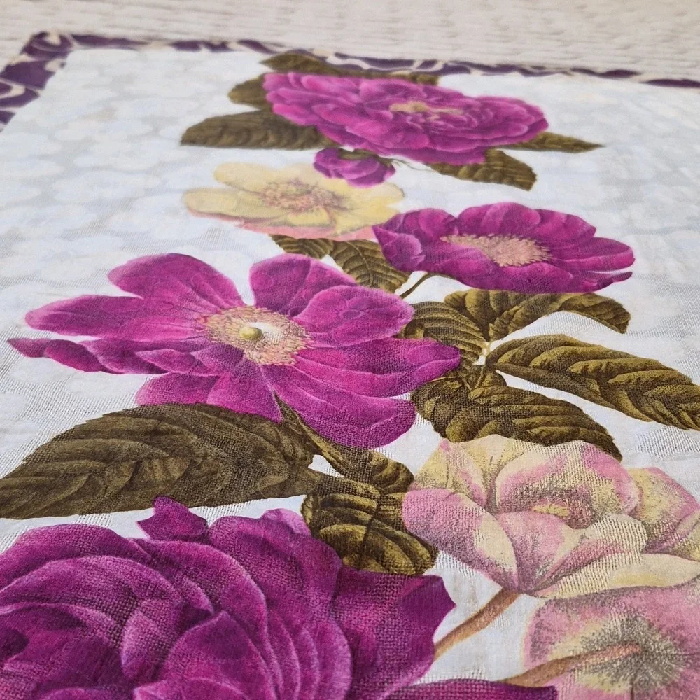 Vintage‎ Emanuel Ungaro Floral Scarf Purple Yellow Green Cream Women's